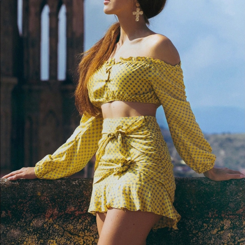 Matching Crop and Skirt Set